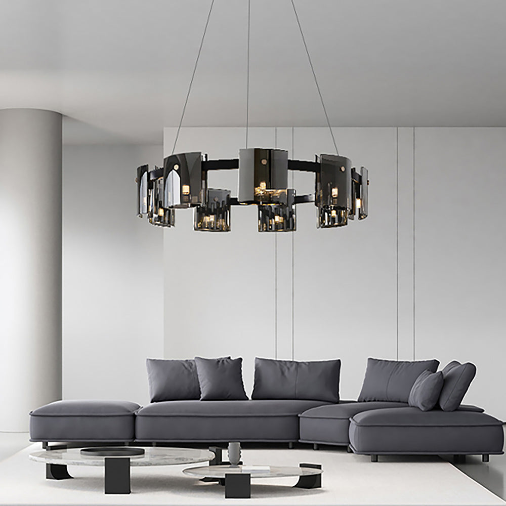 Mokdern metal glass suspension lamp, suitable for bedroom, living room, dining room