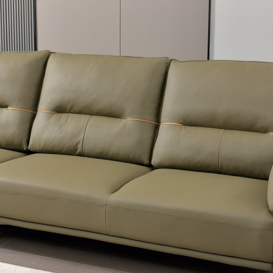 Mokdern 4-seat Standard type leather sofa with footrest