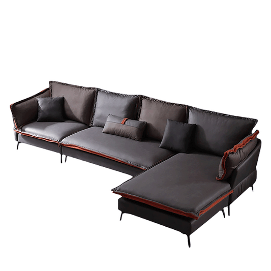 Mokdern L-shaped 4-seat living room fabric sofa