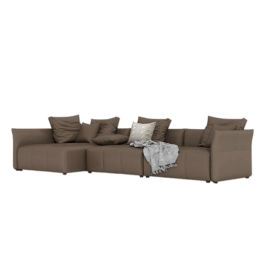 Mokdern 3-seat L-shaped sofa.leather sofa