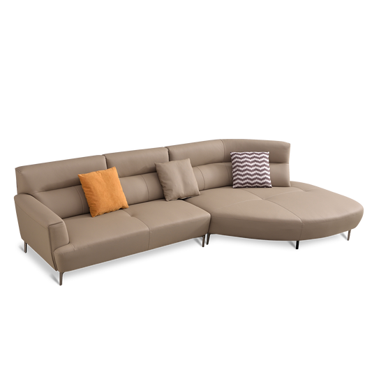 Mokdern 3-seat L-Shaped reclining leisure leather sofa