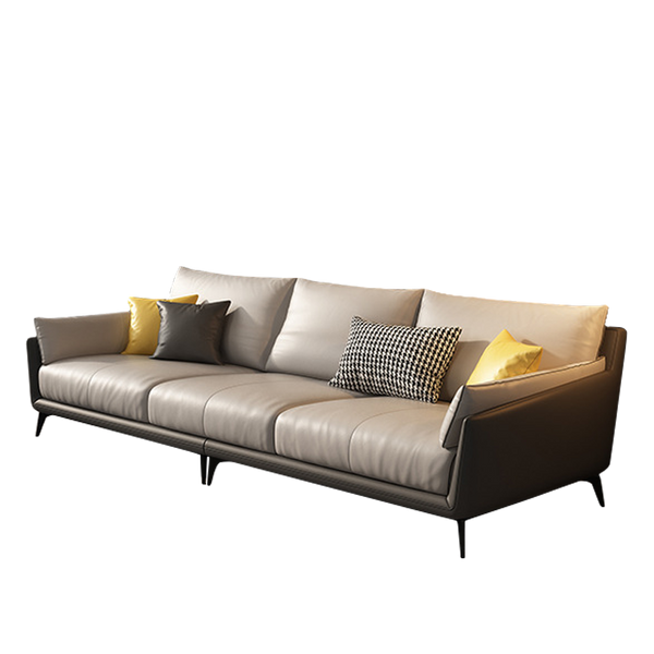 Mokdern standard 4-seat arms leather sofa