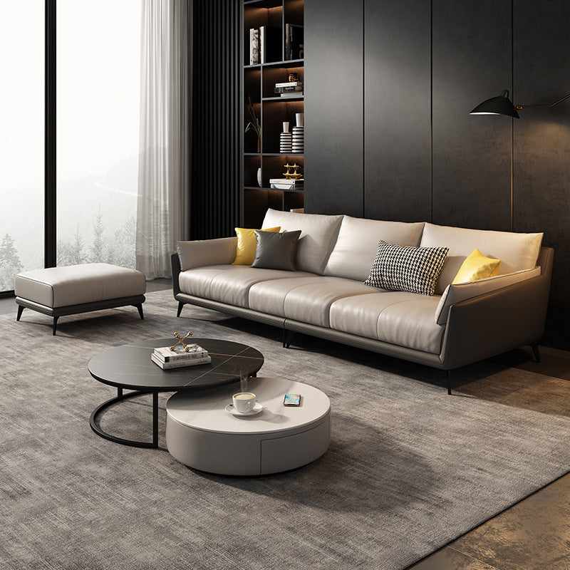 Mokdern standard 4-seat arms leather sofa