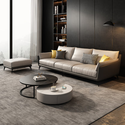 Mokdern standard 4-seat arms leather sofa