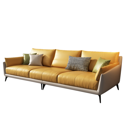 Mokdern standard 4-seat arms leather sofa