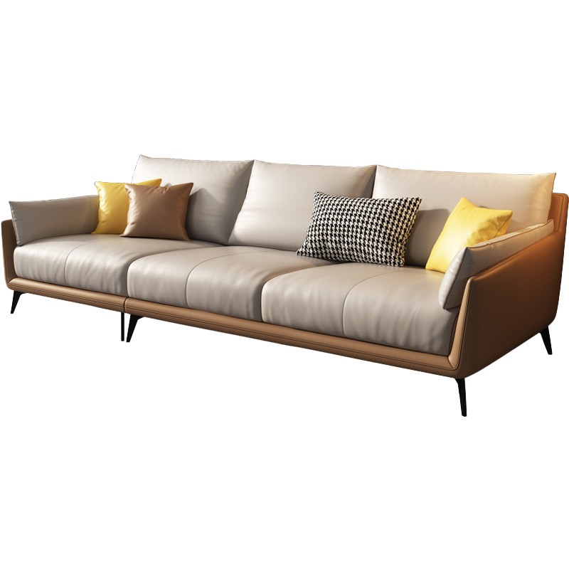 Mokdern standard 4-seat arms leather sofa