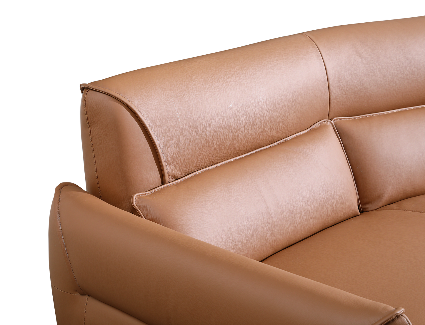 Mokdern 4-Seat Curved Leather Sofa