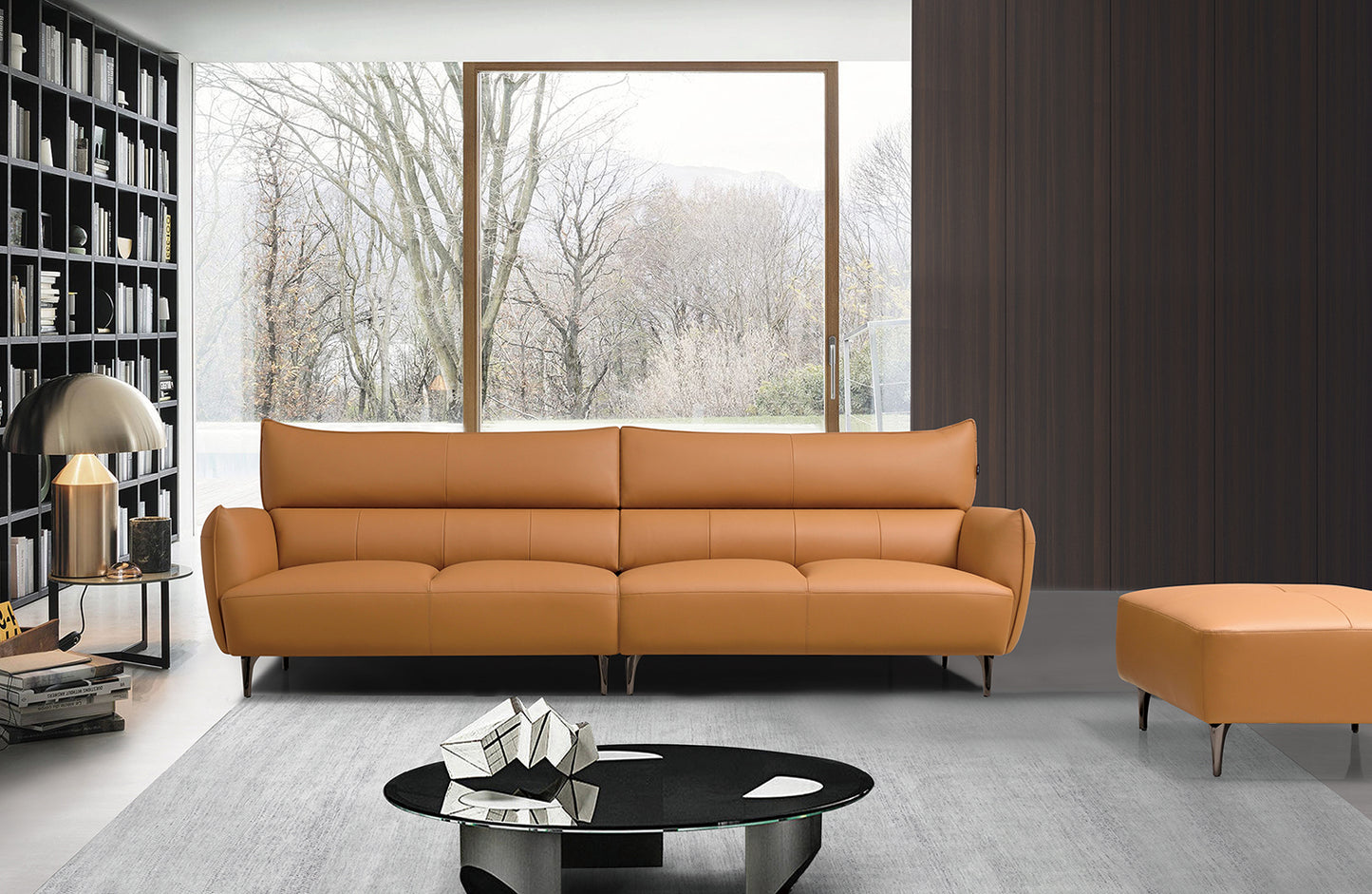 Mokdern 4-Seat Modular Leather Sofa With Footrest