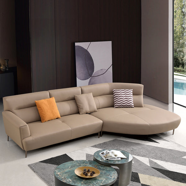 Mokdern 3-seat L-Shaped reclining leisure leather sofa