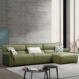 Mokdern L-shaped 3-seat leather sofa