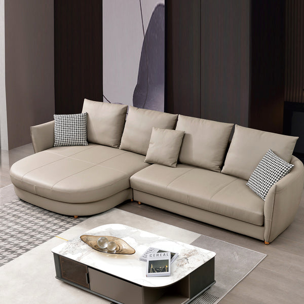 Mokdern 4-seat L-Shaped leather sofa