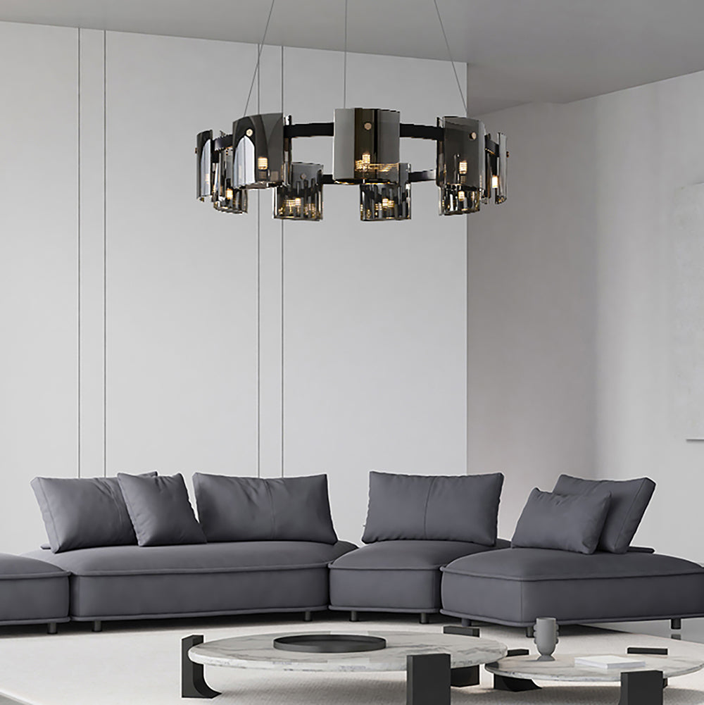 Mokdern metal glass suspension lamp, suitable for bedroom, living room, dining room