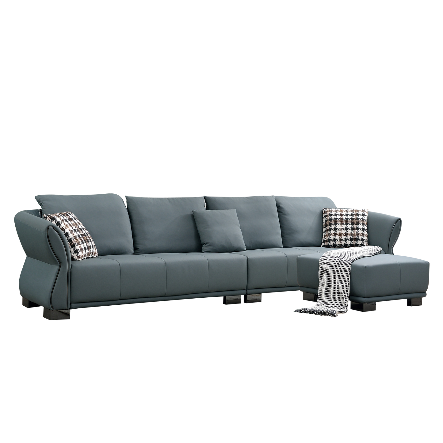 Mokdern Standard 4-Seat leather Sofa With Footrest