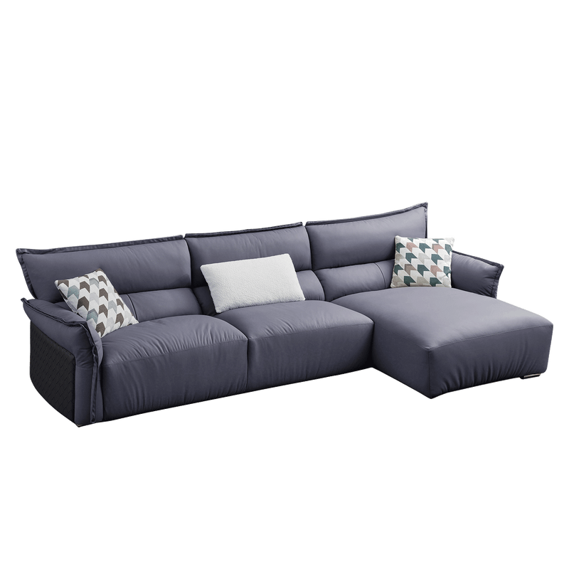 Mokdern L-shaped 3-seat leather sofa