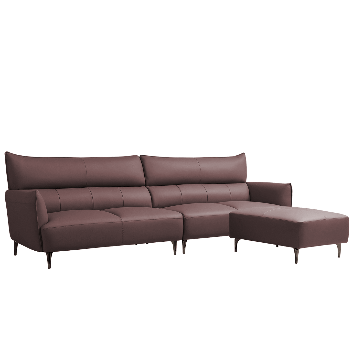 Mokdern 4-Seat Modular Leather Sofa With Footrest