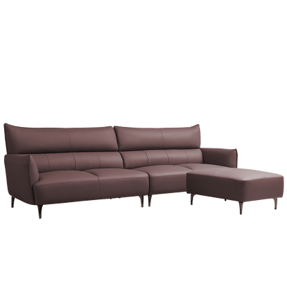 Mokdern 4-Seat Modular Leather Sofa With Footrest