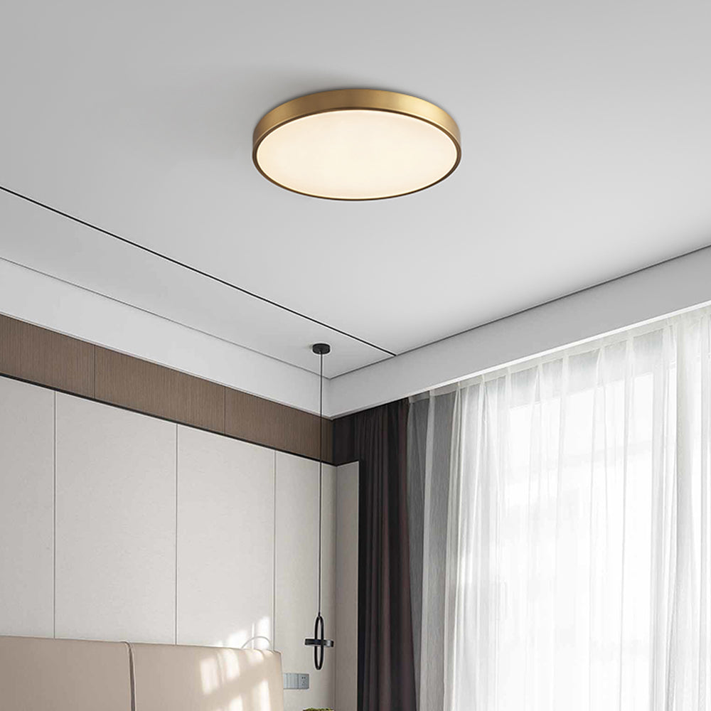 Mokdern round three-color LED ceiling lamp