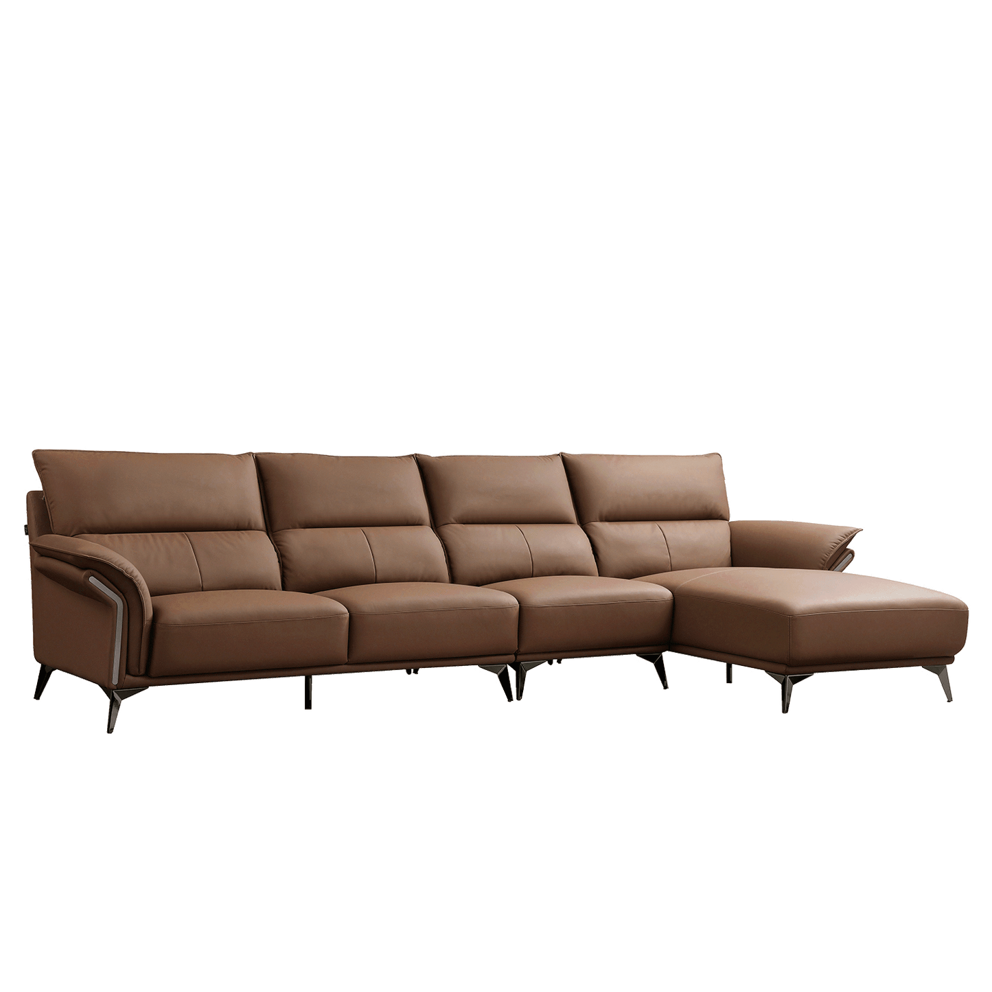 Mokdern L-shaped 4-seat Modular leather sofa