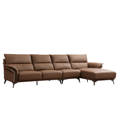 Mokdern L-shaped 4-seat Modular leather sofa