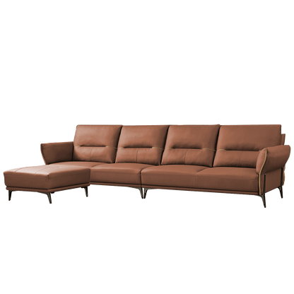 Mokdern 4-seat Standard type leather sofa with footrest