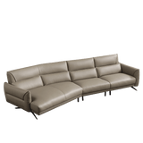 Mokdern 4-Seat Curved Leather Sofa