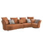 Mokdern four-seater Modular leather sofa with single seat