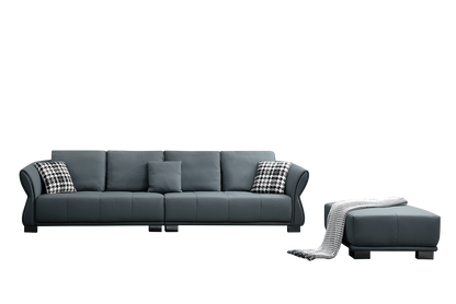 Mokdern Standard 4-Seat leather Sofa With Footrest