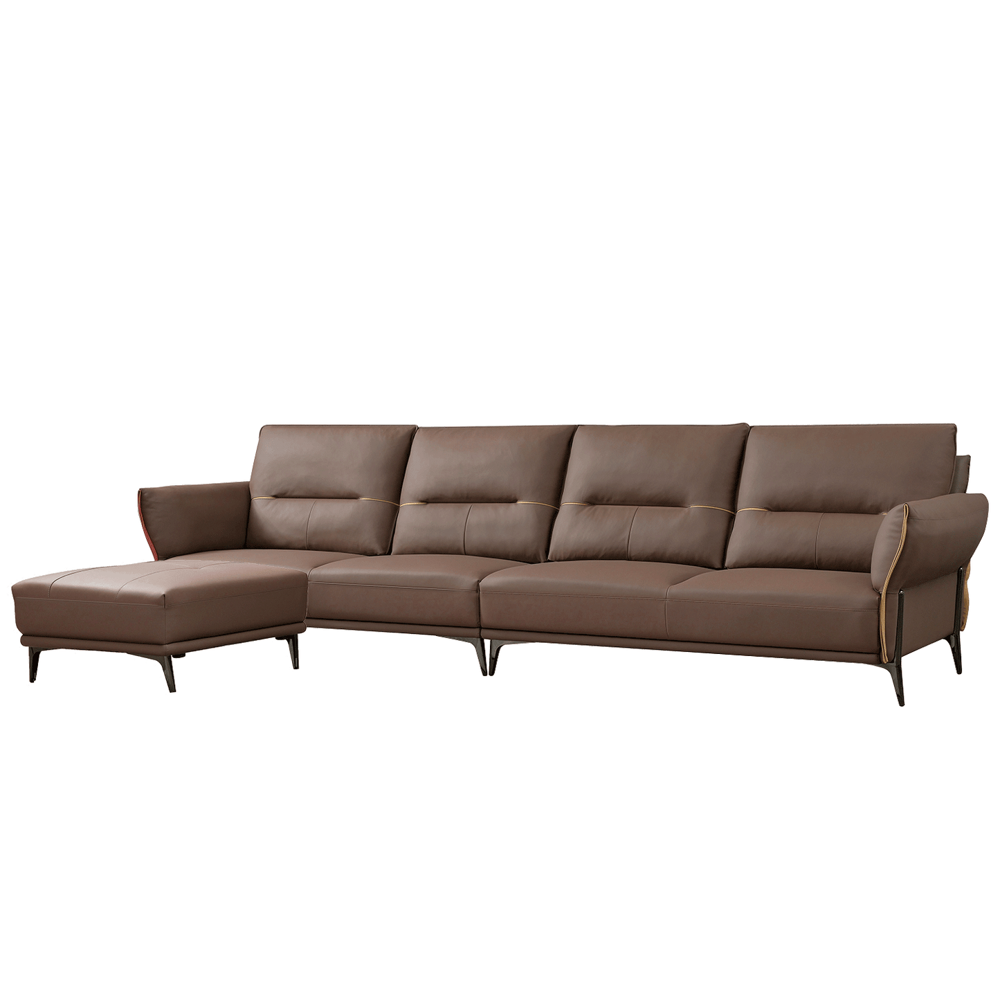 Mokdern 4-seat Standard type leather sofa with footrest