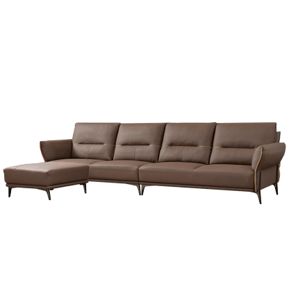 Mokdern 4-seat Standard type leather sofa with footrest