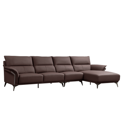 Mokdern L-shaped 4-seat Modular leather sofa