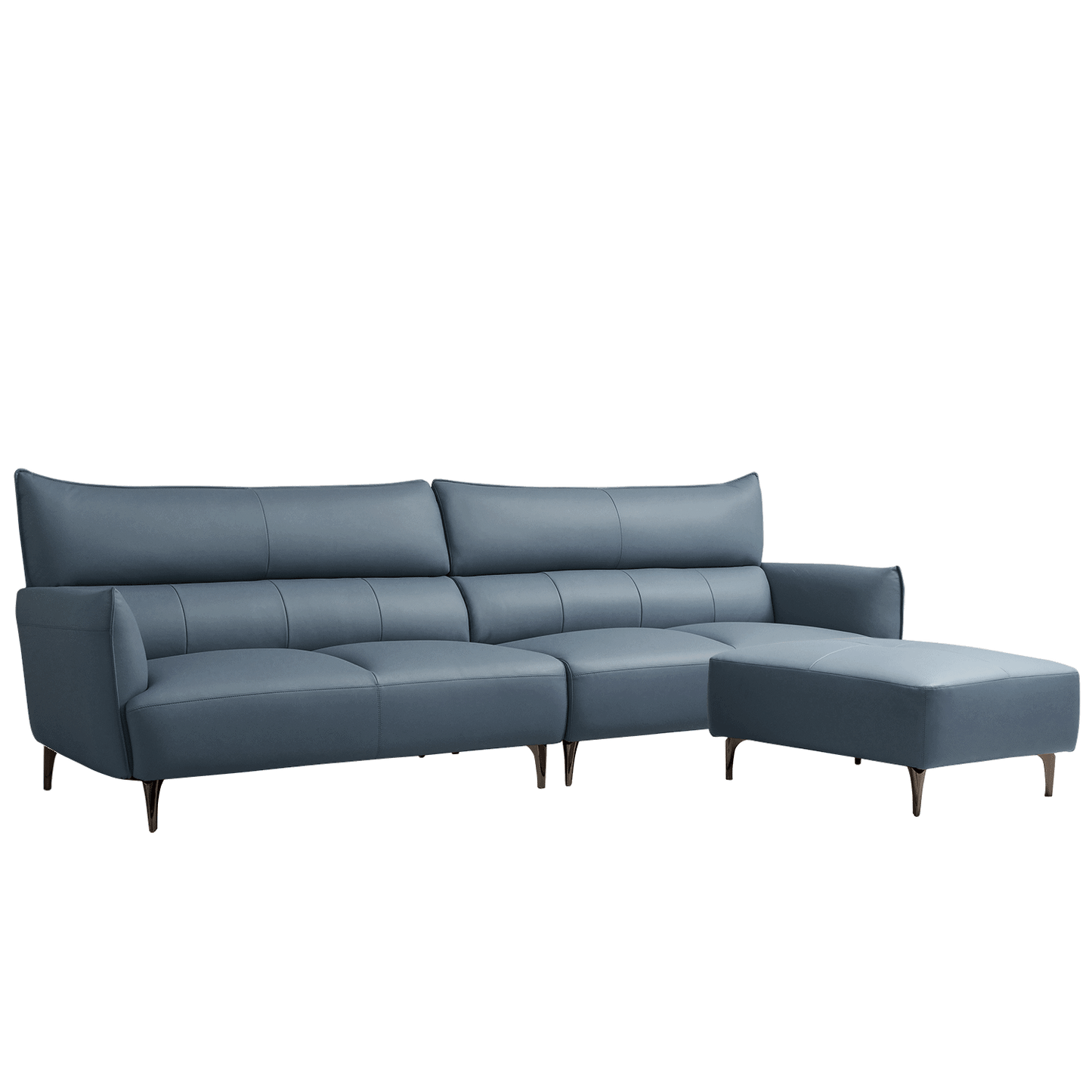 Mokdern 4-Seat Modular Leather Sofa With Footrest