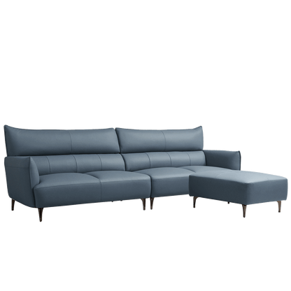 Mokdern 4-Seat Modular Leather Sofa With Footrest