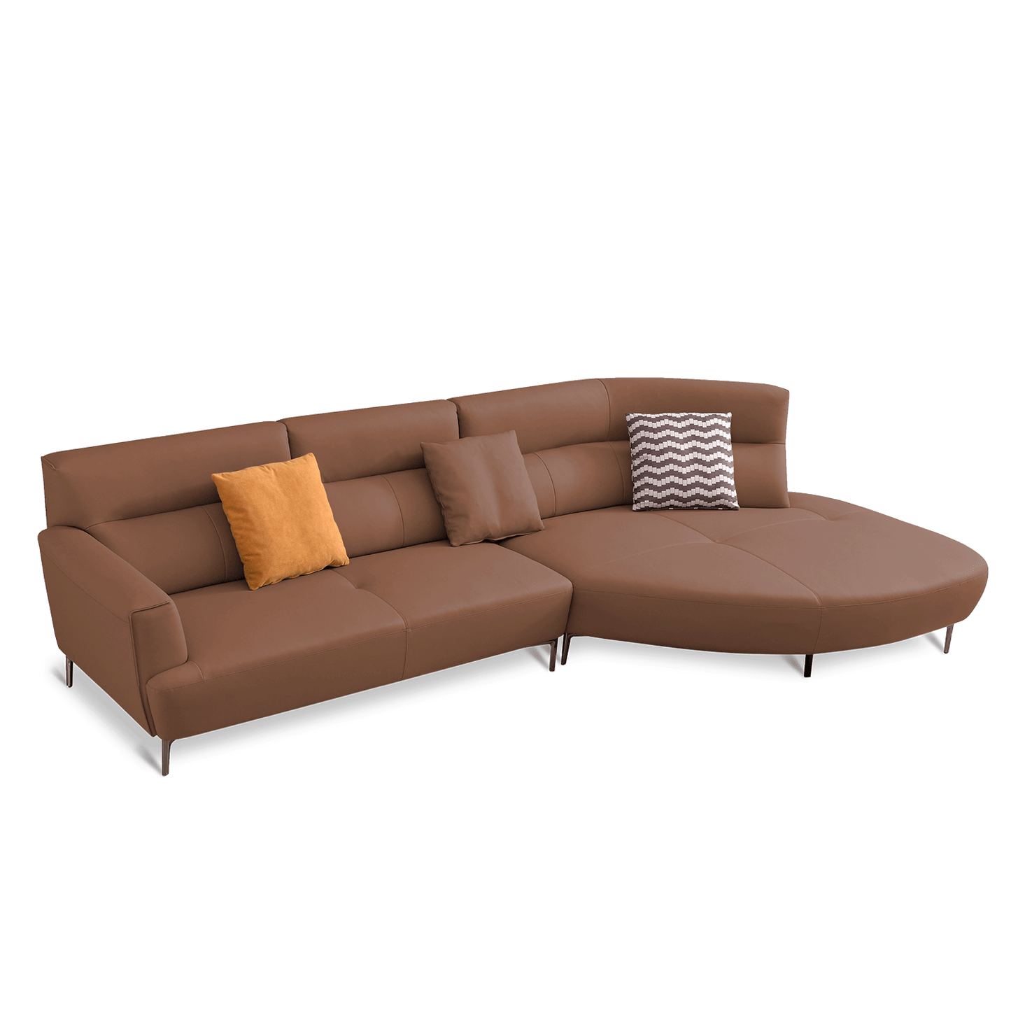 Mokdern 3-seat L-Shaped reclining leisure leather sofa