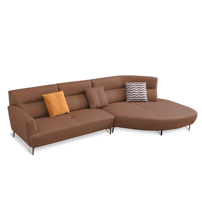 Mokdern 3-seat L-Shaped reclining leisure leather sofa