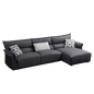 Mokdern L-shaped 3-seat leather sofa