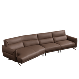 Mokdern 4-Seat Curved Leather Sofa