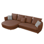 Mokdern 4-seat L-Shaped leather sofa
