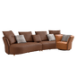 Mokdern four-seater Modular leather sofa with single seat