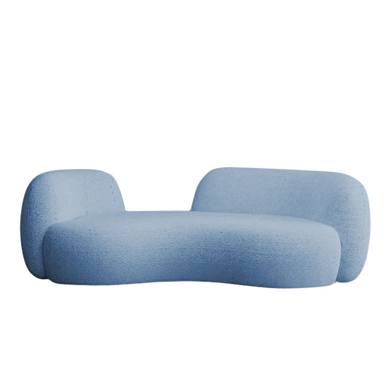 Mokdern 3-seat curved fabric sofa