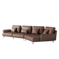 Mokdern curved 4-seat living room leather sofa