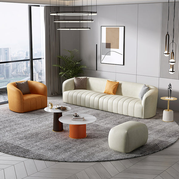 Mokdern curved arms sofa,living room leather sofa