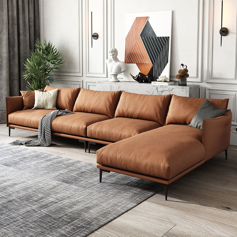 Mokdern 4-Seat L-shaped Modular Leather sofa