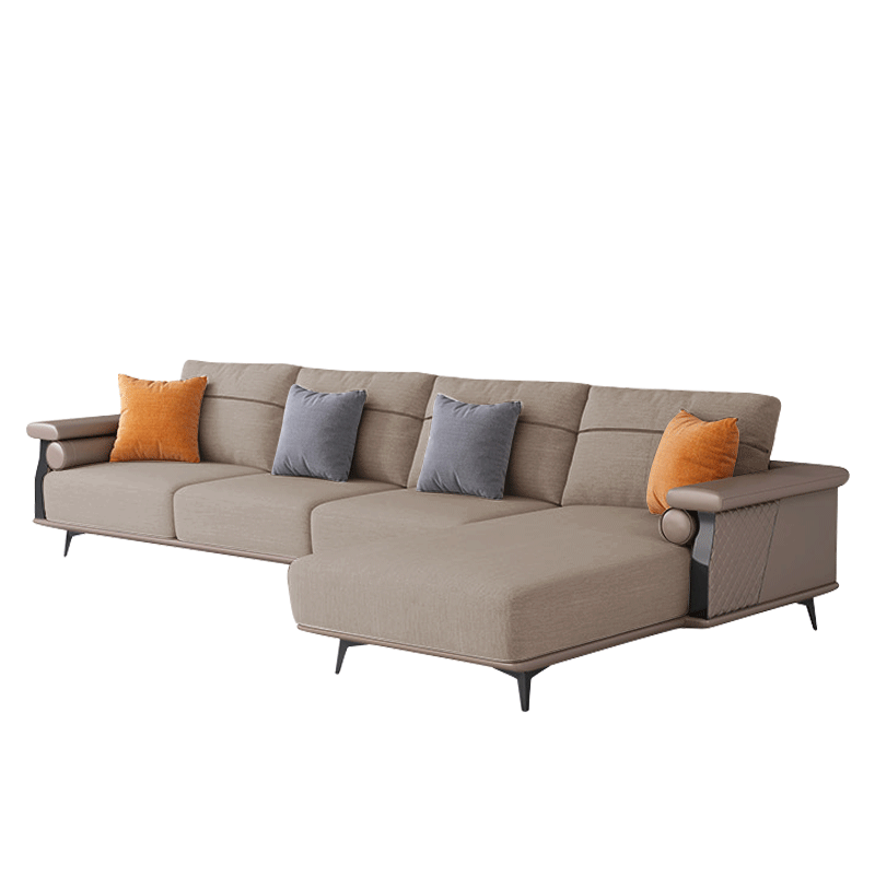 Mokdern L-Shaped modular 4-seat leather sofa