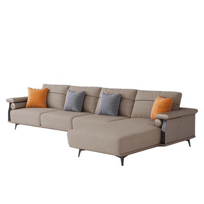 Mokdern L-Shaped modular 4-seat leather sofa