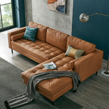 Mokdern 3-seat L shaped living room leather sofa