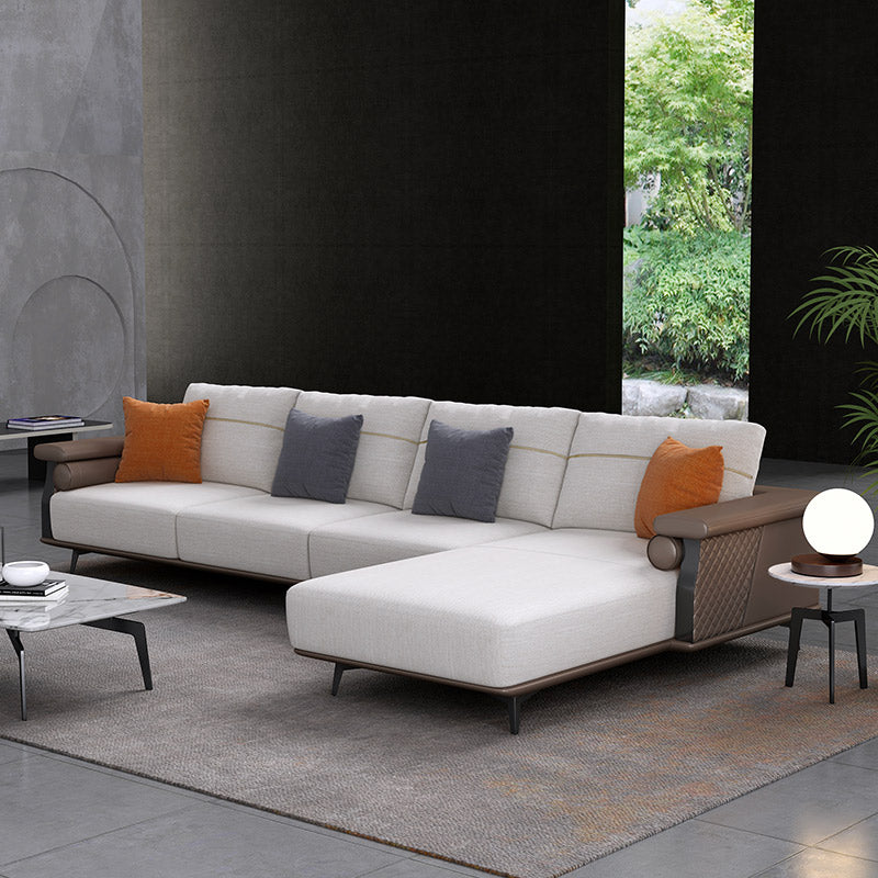 Mokdern L-Shaped modular 4-seat leather sofa