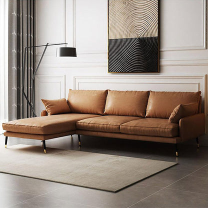 Mokdern L shaped 3-seat living room leather sofa