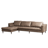 Mokdern 3-seat L shaped living room leather sofa