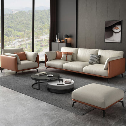 Mokdern 3-seat modular living room leather sofa