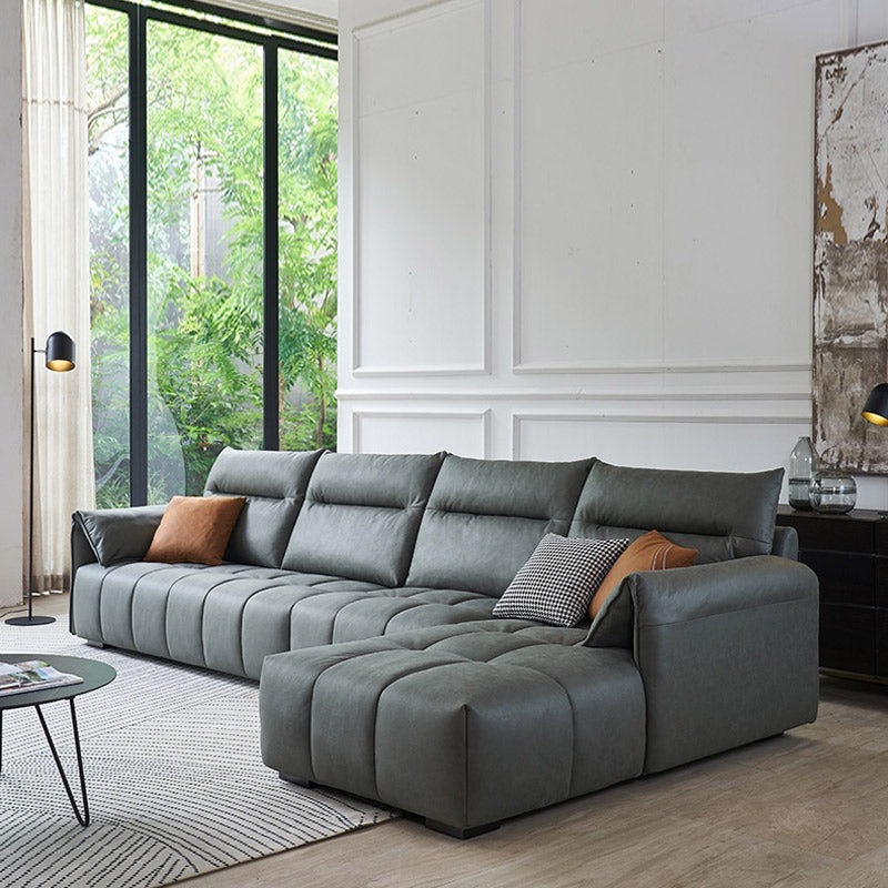 Mokdern L-shaped modular 4-Seat fabric sofa